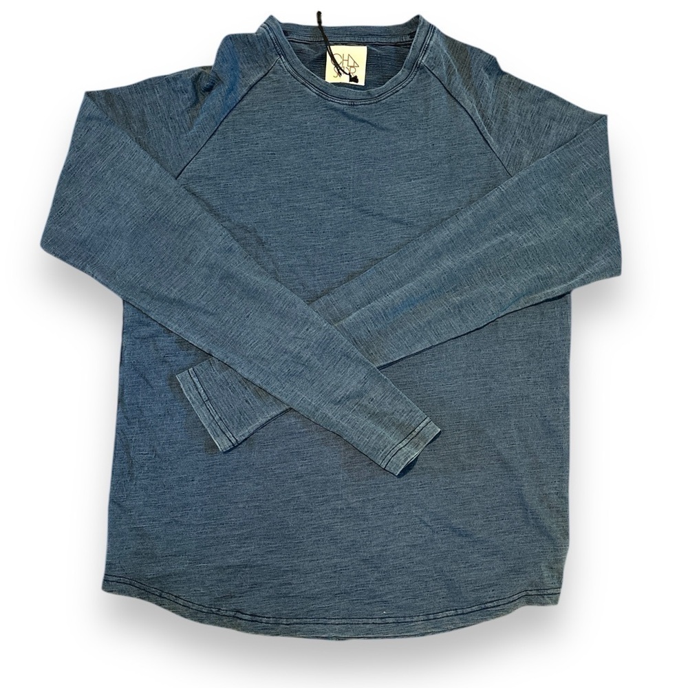 NEW Chaser Vintage Heather Blue Holden Long Sleeve Raglan Crewneck Shirt Size L